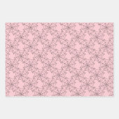 Feuille De Papier Cadeau Halloween rose et noir (Devant 2)