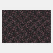 Feuille De Papier Cadeau Halloween rose et noir (Devant)