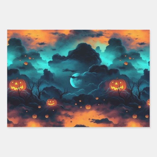 Feuille De Papier Cadeau Halloween Sky (Devant)