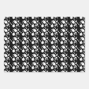 Feuille De Papier Cadeau Halloween Squelette Citrouille Sprinkles Éffrayant