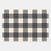 Feuille De Papier Cadeau Halloween Tartan Noir et Orange Tartan Plaid En vi (Devant 3)