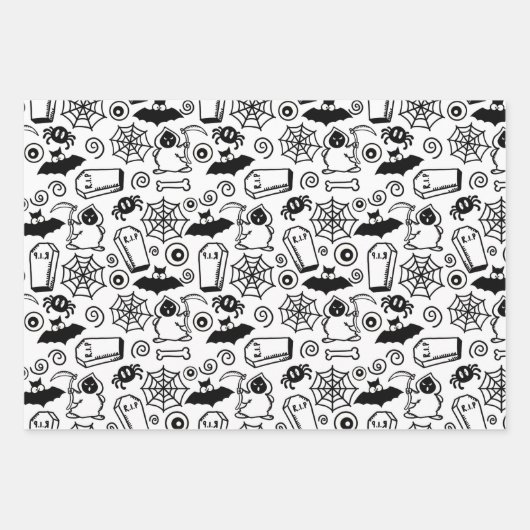 FEUILLE DE PAPIER CADEAU HALLOWEEN WHIMSICAL (Devant 2)