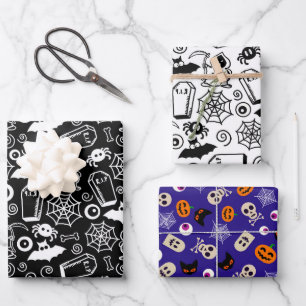 FEUILLE DE PAPIER CADEAU HALLOWEEN WHIMSICAL