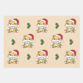Feuille De Papier Cadeau Hamster Christmas Winter Animaux de vacances Hamst (Devant 3)