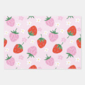 Feuille De Papier Cadeau Hand-Drawn Aesthetic Strawberry Seamless Pattern (Devant 2)