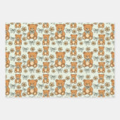 Feuille De Papier Cadeau Hand-Drawn Coquette Teddy Bears Seamless Pattern (Devant 2)