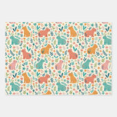 Feuille De Papier Cadeau Hand Drawn Floral Capybara Wrapping Paper Sheets (Devant)