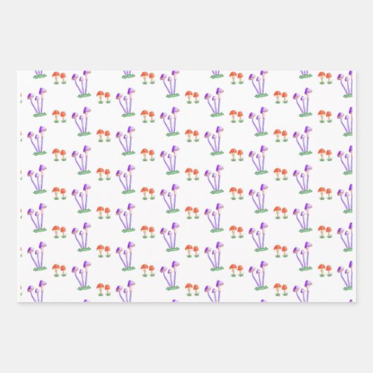 Feuille De Papier Cadeau Hand-Drawn Mushroom Wrapping Paper (Devant)