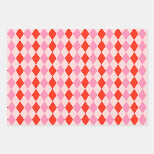 Feuille De Papier Cadeau Hand Drawn Pink Christmas Geometric (Devant)
