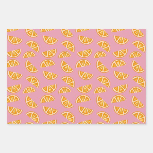 Feuille De Papier Cadeau Hand-drawn Refreshing Oranges Seamless Pattern (Devant 2)