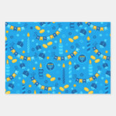 Feuille De Papier Cadeau Hanouka moderne (Devant 2)