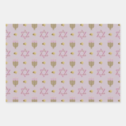 Feuille De Papier Cadeau Hanoukka (Devant 2)