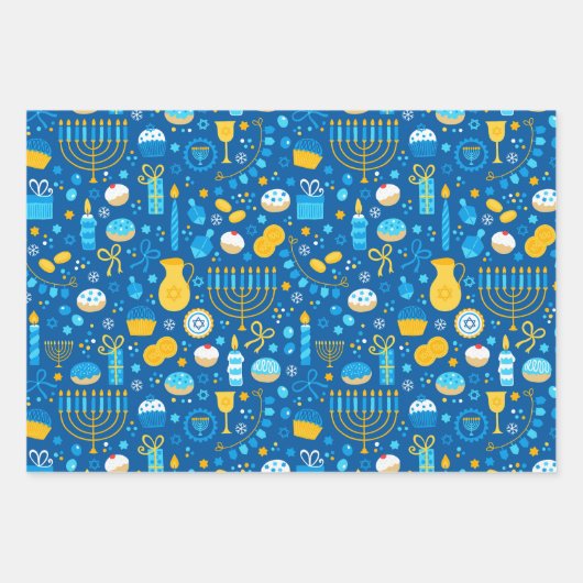 Feuille De Papier Cadeau Hanoukka (Devant)