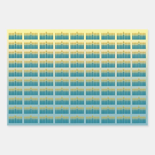 Feuille De Papier Cadeau Hanoukka Candles  (Devant 3)