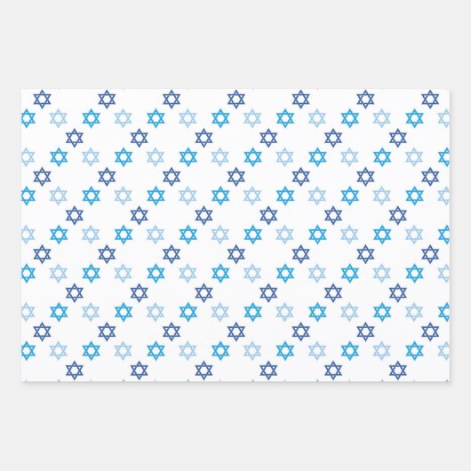 Feuille De Papier Cadeau Hanoukka Lovely Blue (Devant)