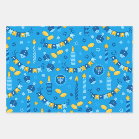 Feuille De Papier Cadeau Hanoukka moderne (Devant 2)