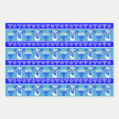 Feuille De Papier Cadeau Hanoukka Snowman Monogramme Holiday (Devant 2)