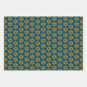 Feuille De Papier Cadeau HANOUKKA STAR OF DAVID Jewish Holiday Set de (Devant)