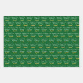 Feuille De Papier Cadeau Happy 21st Birthday Script Name Green White Gold (Devant)