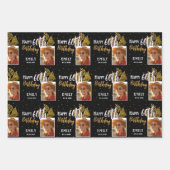 Feuille De Papier Cadeau Happy 60th Birthday Black Gold Foliage Photo (Devant 2)