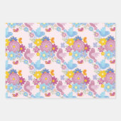 Feuille De Papier Cadeau Happy Birthday Wild Flowers Garden Boho Pattern (Devant 3)