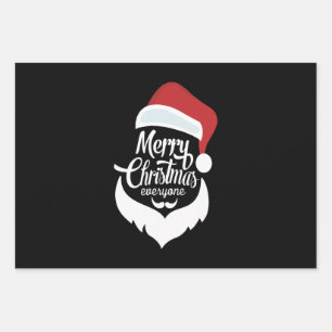 Feuille De Papier Cadeau Happy Christmas   Santa Claus Say Merry Christmas