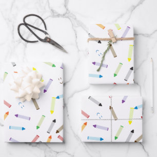 Feuille De Papier Cadeau Happy Crayons