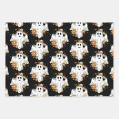 Feuille De Papier Cadeau Happy Ghost Retro Hippie Motif (Devant)