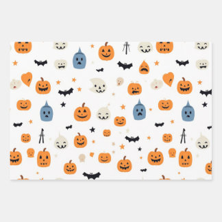 Feuille De Papier Cadeau Happy Halloween for babyes white