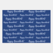 Feuille De Papier Cadeau Happy Hanoukka Blue Winter (Devant)