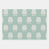 Feuille De Papier Cadeau Happy Hippo Stripes Anniversaire Nom (Devant 3)