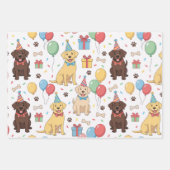Feuille De Papier Cadeau Happy Labrador Retriever Birthday (Devant 3)