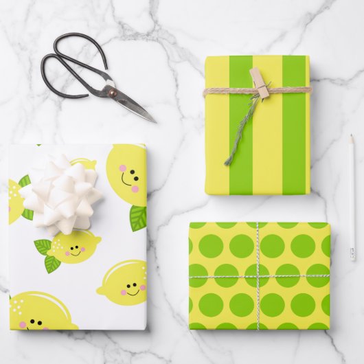 Feuille De Papier Cadeau Happy Lemon Wrapper Paper Set (Recto)