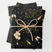 Feuille De Papier Cadeau Happy New Year 2026 Seamless Pattern (En situation)