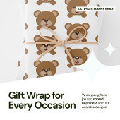 Feuille De Papier Cadeau Happy Teddy Bear Cadeau - Sourires instantanés