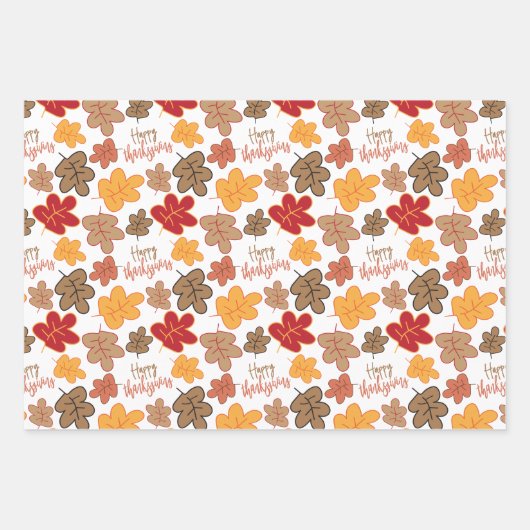 Feuille De Papier Cadeau Happy Thanksgiving (Devant)