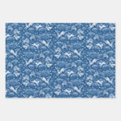 Feuille De Papier Cadeau Hares lapins lapins Motif Bleu Blanc (Devant 2)