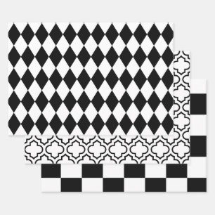 Feuille De Papier Cadeau Harlequin Marocain Checker do-it-yourself Couleurs