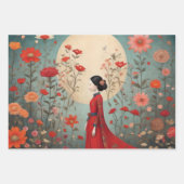 Feuille De Papier Cadeau Harmonie de l'Est - Ensemble de 3 - Découpage - (Devant 2)