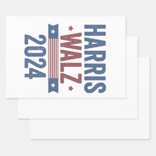 Feuille De Papier Cadeau Harris Walz 2024 Election Kamala Tim Waltz America