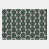 Feuille De Papier Cadeau Harry Potter | Blason de la maison Serpentard (Devant 3)