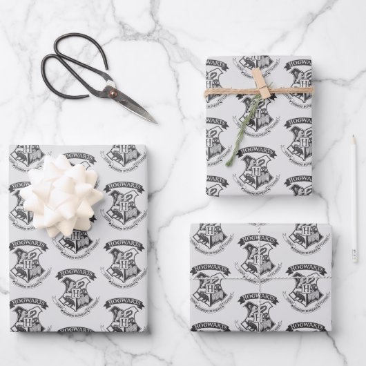 Feuille De Papier Cadeau Harry Potter | Blason Rétro de Poudlard (Recto)