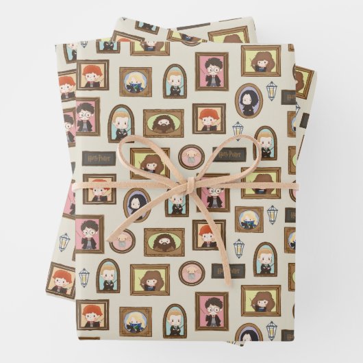 Feuille De Papier Cadeau HARRY POTTER™ Chibi Image Frame Motif (En situation)
