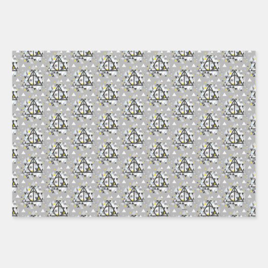 Feuille De Papier Cadeau Harry Potter | Geometric Deathly Hallows (Devant)