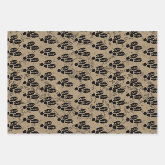Feuille De Papier Cadeau Harry Potter | MISCHIEF MANAGED™ Mappage Empreinte (Devant 3)