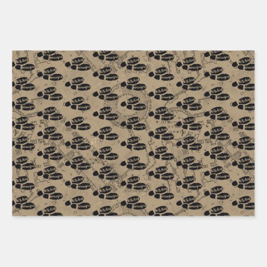 Feuille De Papier Cadeau Harry Potter | MISCHIEF MANAGED™ Mappage Empreinte (Devant)