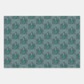 Feuille De Papier Cadeau Harry Potter | Slytherin Crest Green (Devant 2)