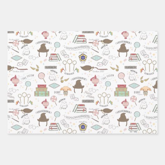Feuille De Papier Cadeau HARRY POTTER™ Tiny Magic Pattern (Devant)