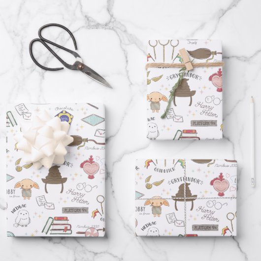 Feuille De Papier Cadeau HARRY POTTER™ Tiny Magic Pattern (Recto)