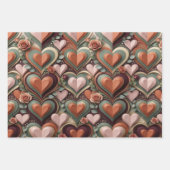 Feuille De Papier Cadeau Heart Pattern Gift Wrap (Devant 3)